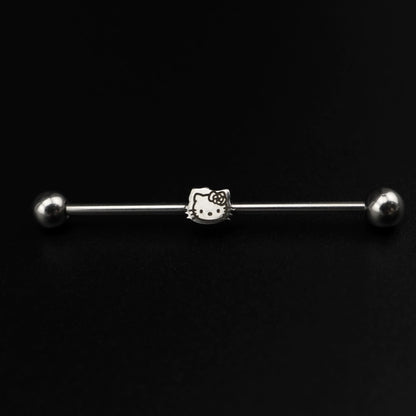 H-Kitty Charm Industrial Earrings