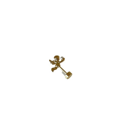 Gold Pearl Angel Vertical Helix Earrings