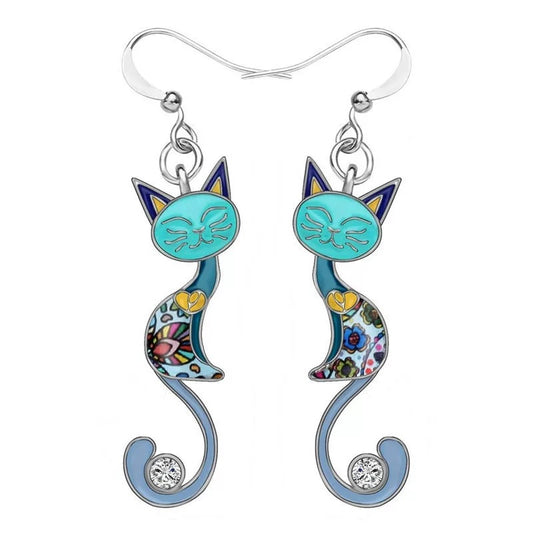 Flower Tide Cat Earrings