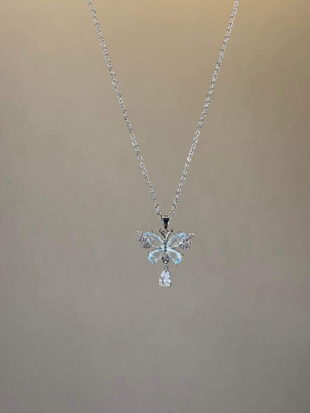 Ice Petal Butterfly Necklace