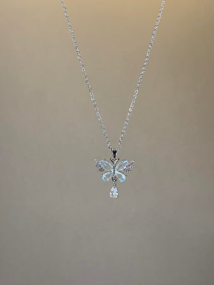 Ice Petal Butterfly Necklace