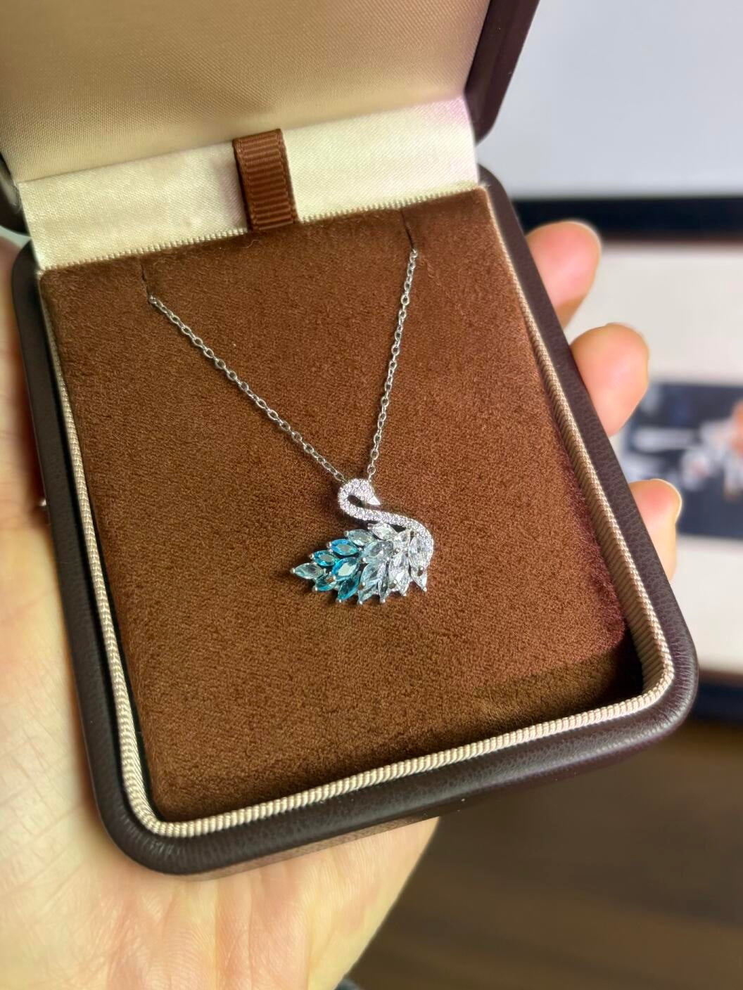 Icy Grace Swan Necklace