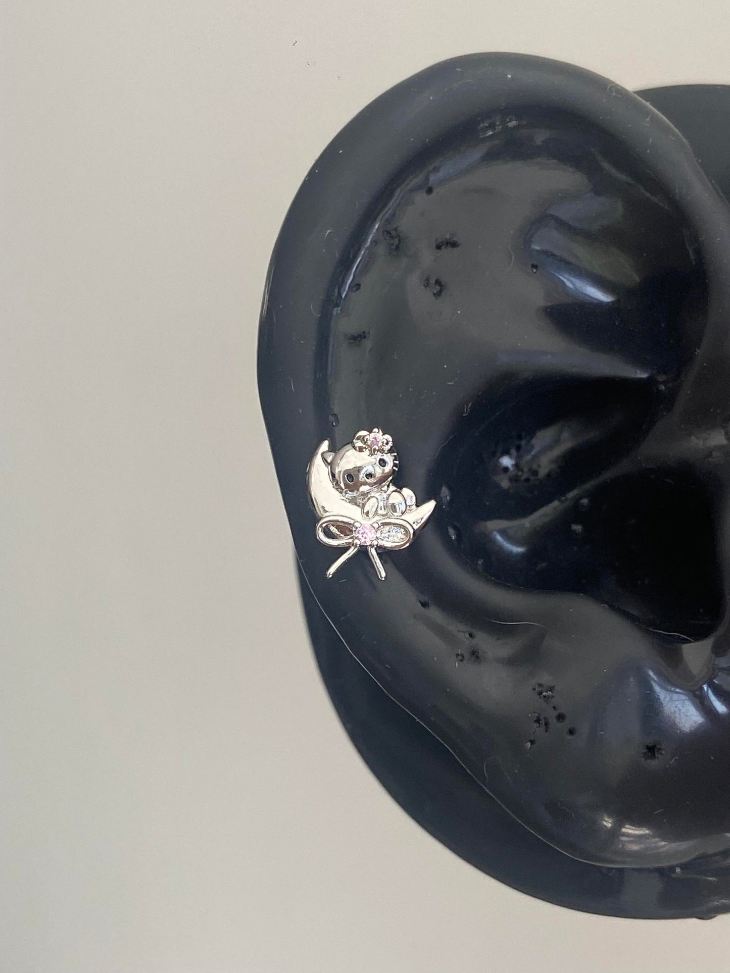 Moon Kitty Helix Earrings