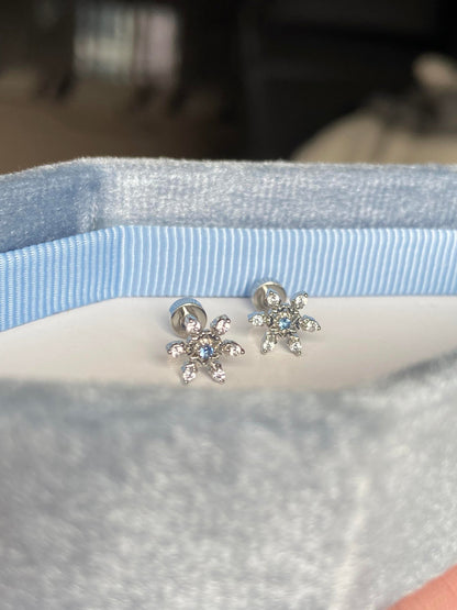 Icy Bloom Helix Earrings