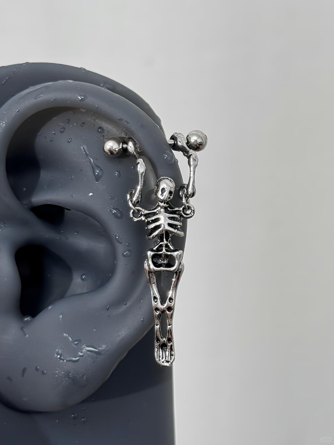 Hanging Skeleton Helix Earrings