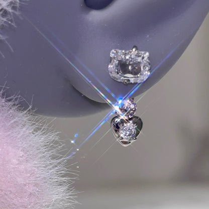 Shimmer H-Kitty Earrings