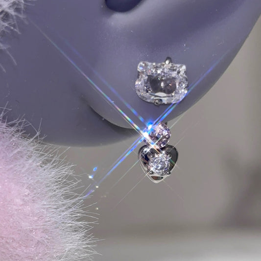 Shimmer H-Kitty Earrings