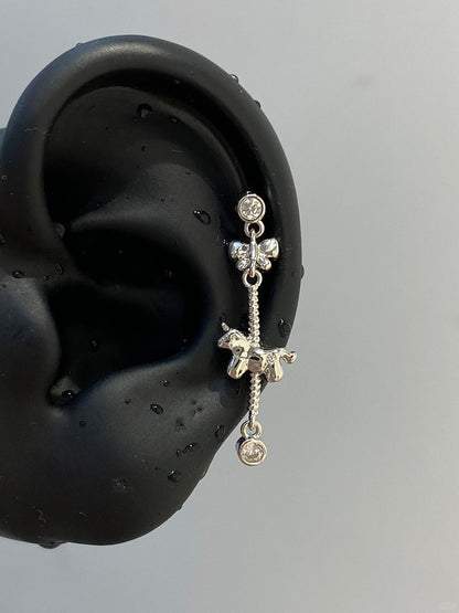 Dainty Pony Helix Earrings
