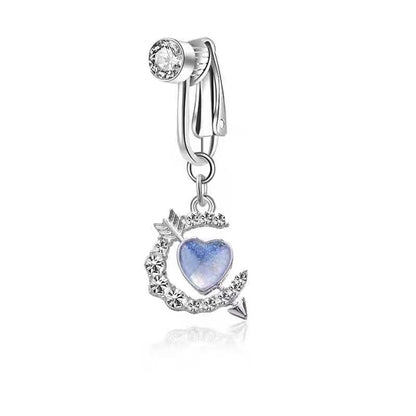 Lunar Heartstrike Clip On Belly Ring