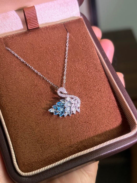 Icy Grace Swan Necklace