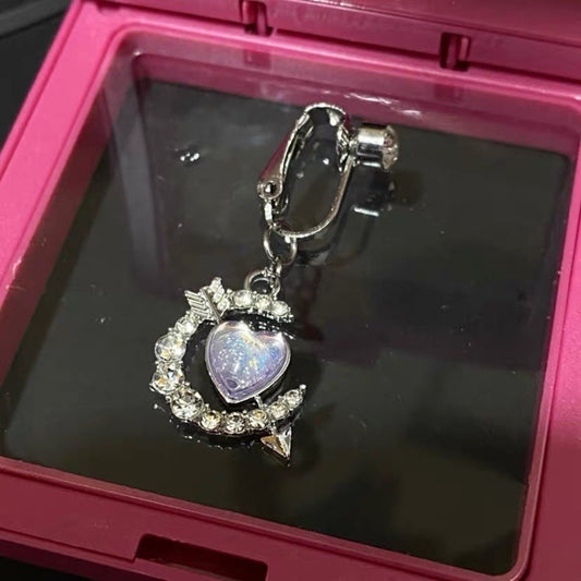 Lunar Heartstrike Clip On Belly Ring