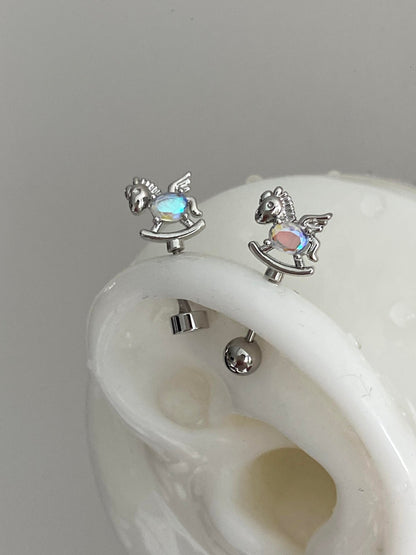 Rocking Horse Vertical Helix Earrings