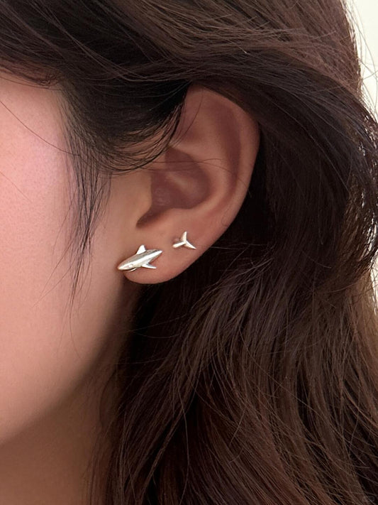 Moonlit Shark Double Lobe Earrings