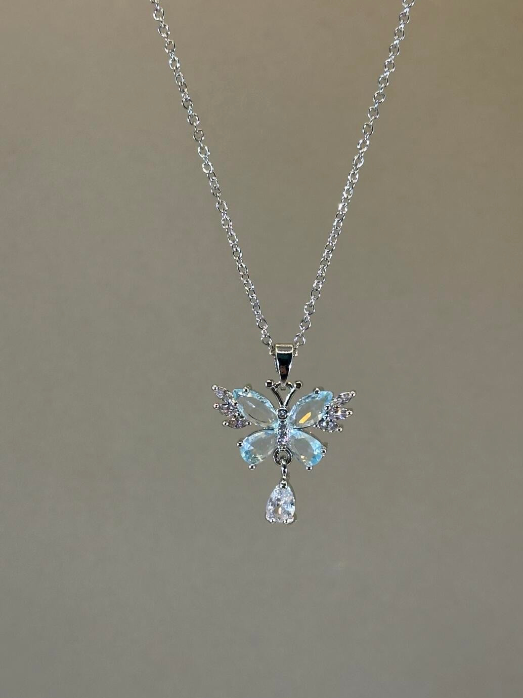 Ice Petal Butterfly Necklace