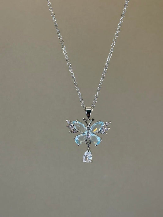 Ice Petal Butterfly Necklace