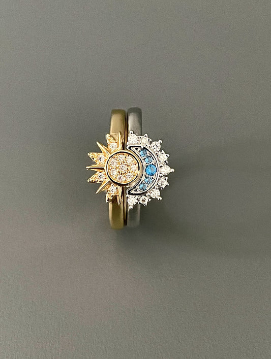 sun & moon adjustable matching rings
