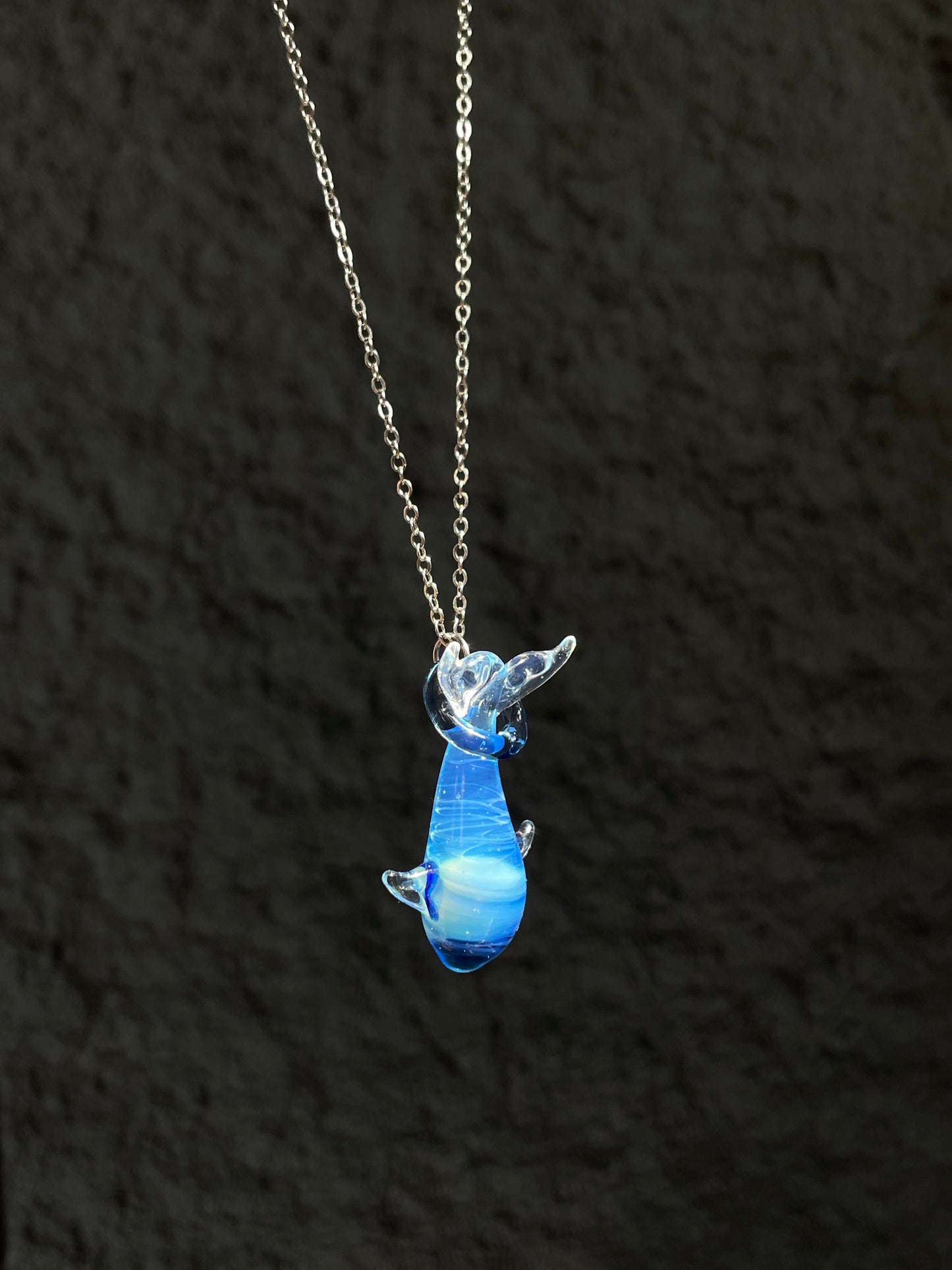 Blue Tide Whale Necklace