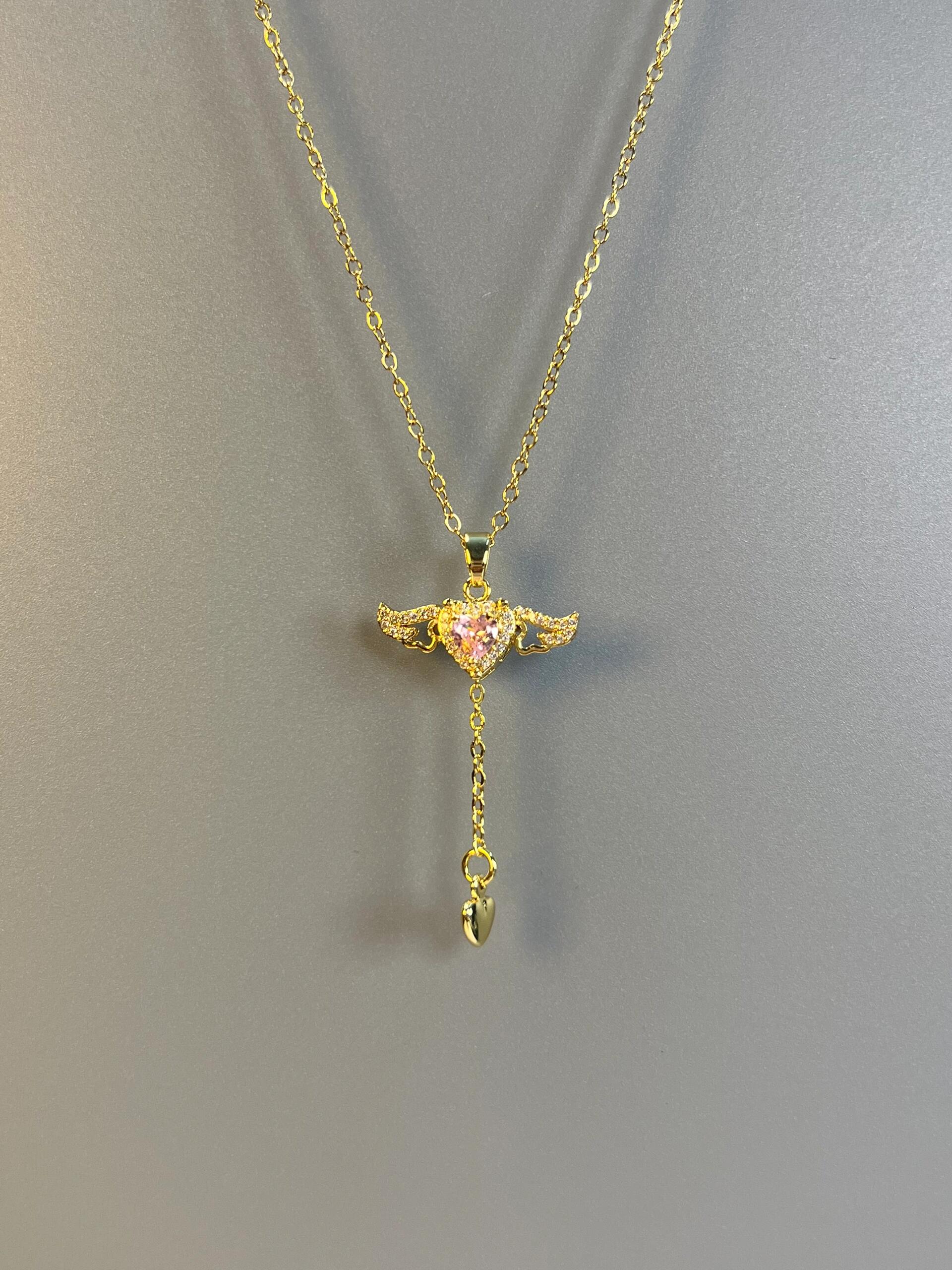 Pink Angel Heart Fidget Necklace – Rera