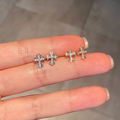 Gold Classic Cross Earrings