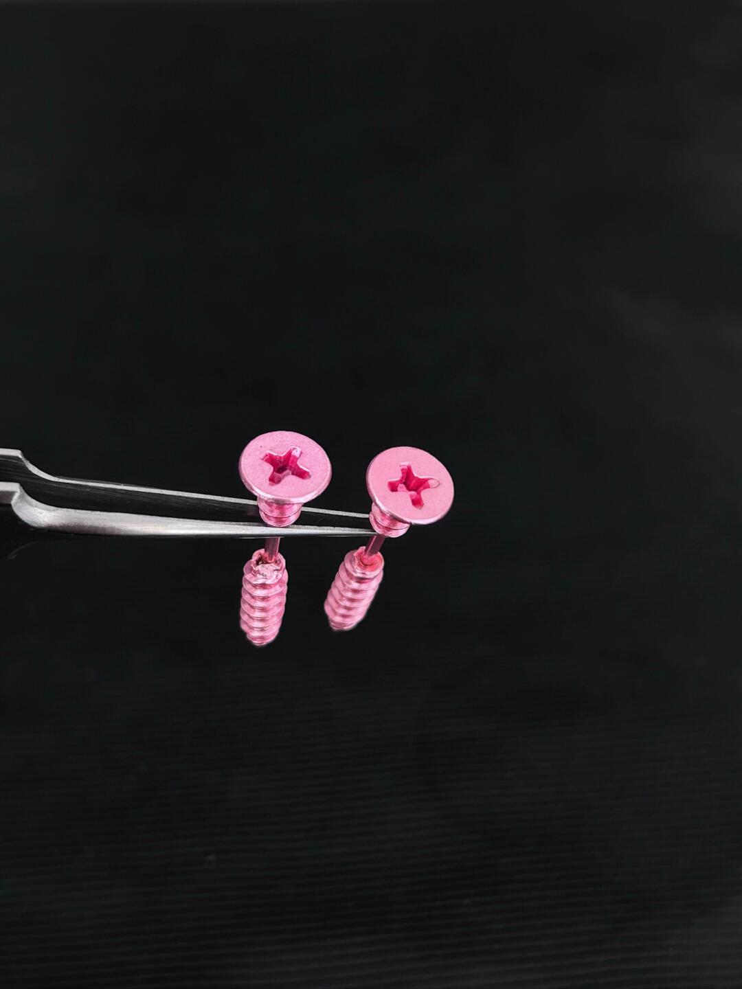 Pink Screw Helix Earrings