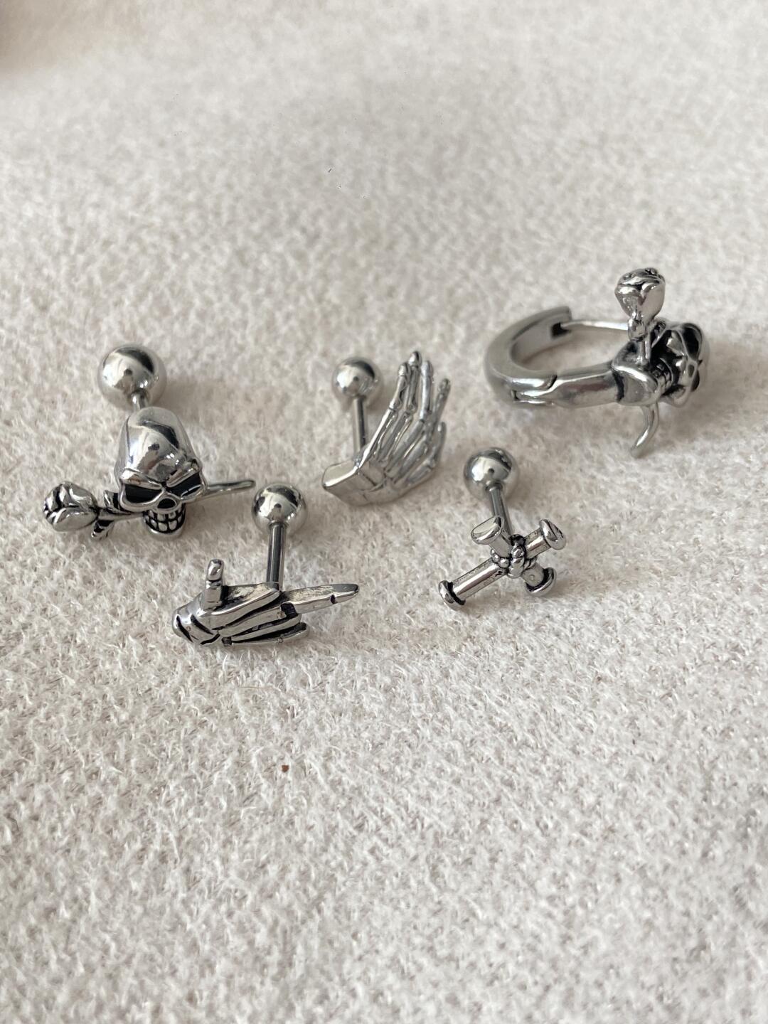 Bone Rebellion Earring Stack