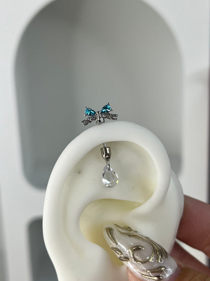 Icy Bow Vertical Helix Earrings