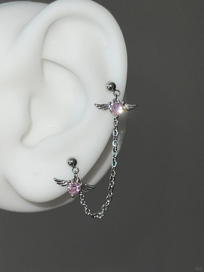 Love Wings Chain Earrings