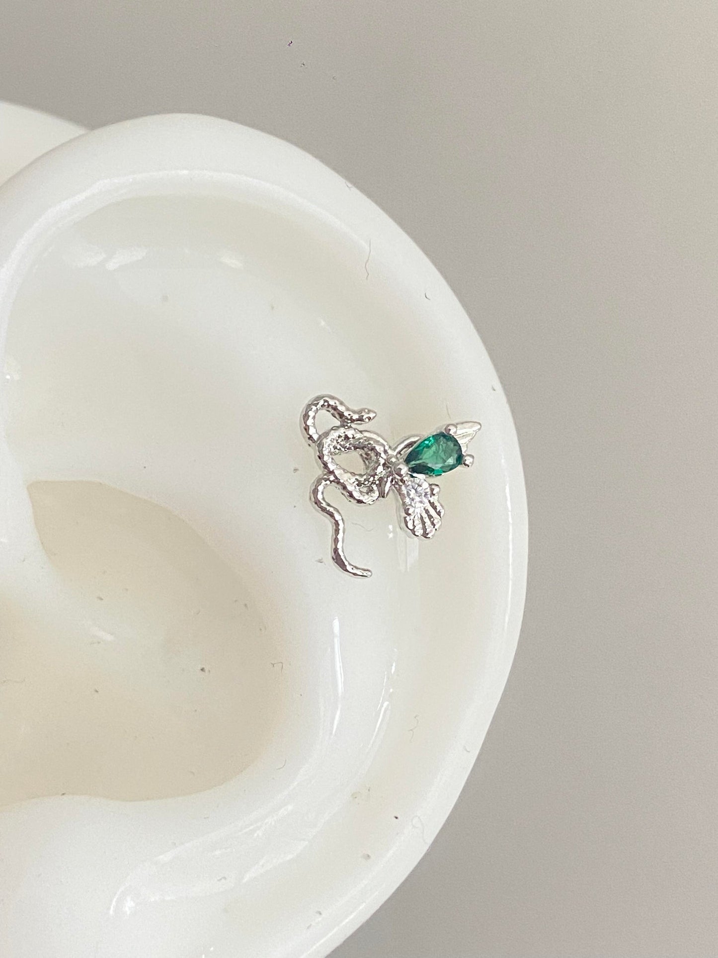 Emerald Fang Helix Earrings