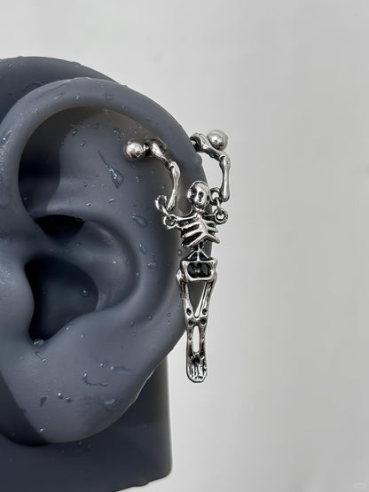 Hanging Skeleton Helix Earrings