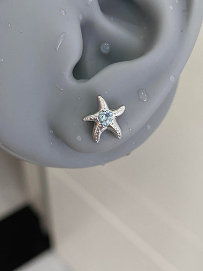 Aqua Star Helix Earrings