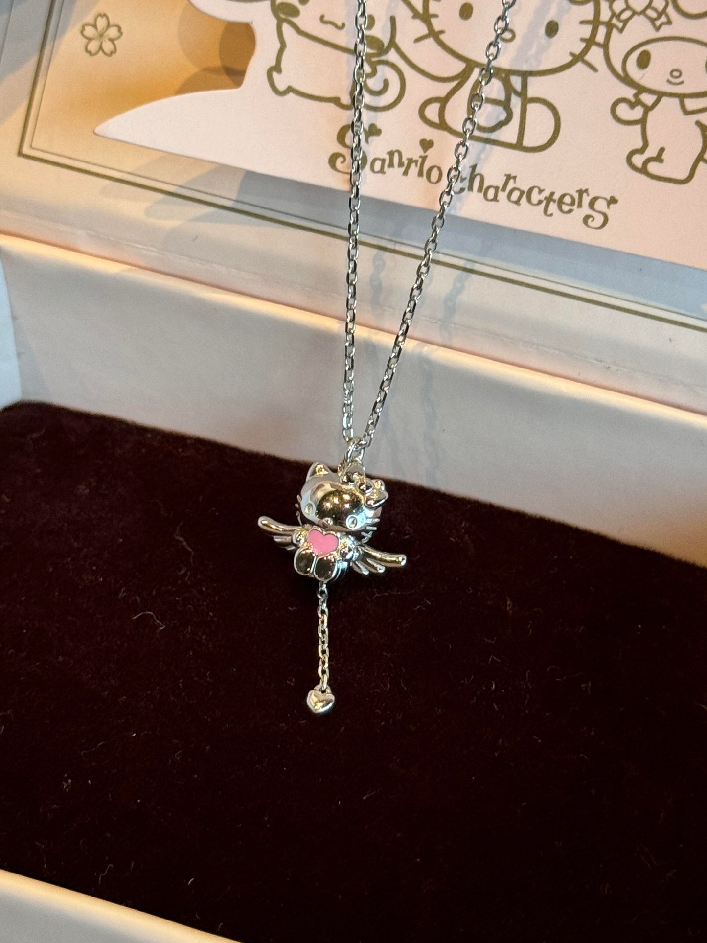 Kitty Angel Heart Fidget Necklace
