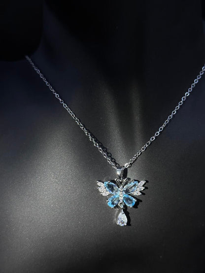 Ice Petal Butterfly Necklace