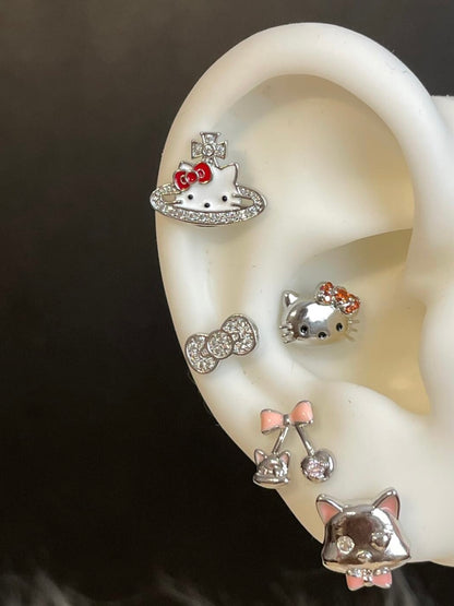 H-Kitty Orbit Earring Stack