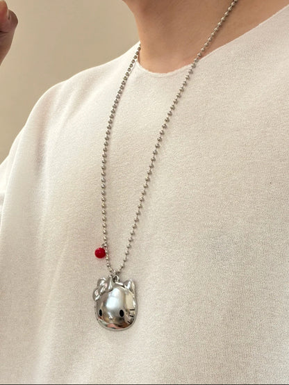 Sterling Charm Kitty Necklace