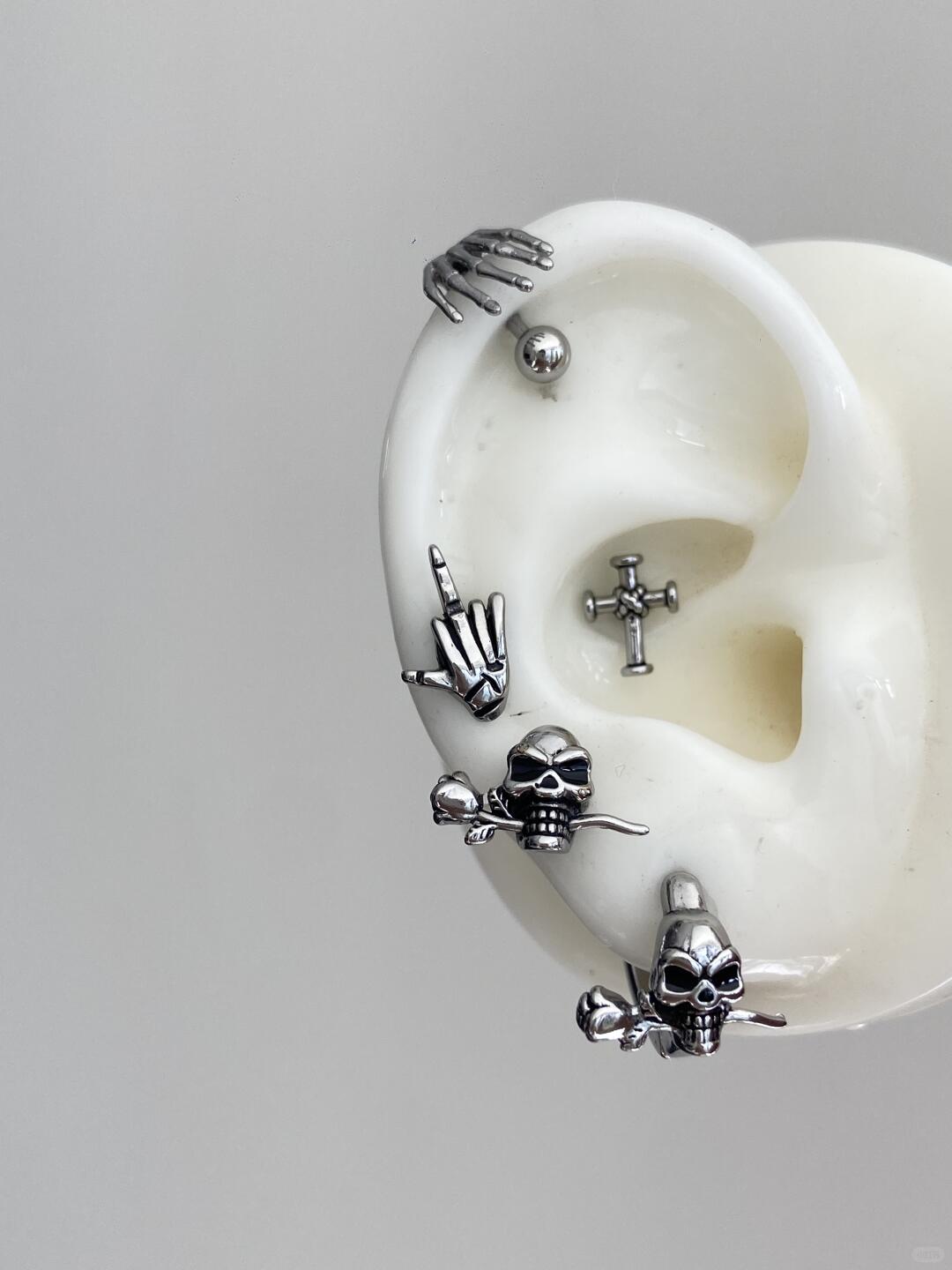 Bone Rebellion Earring Stack