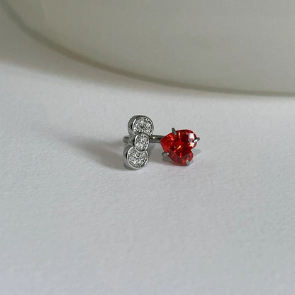 Red Heart Kitty Helix Earrings