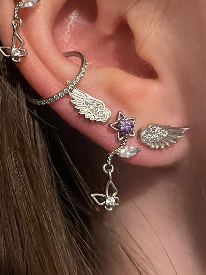 Angelic Star Triple Lobe Earring Stack