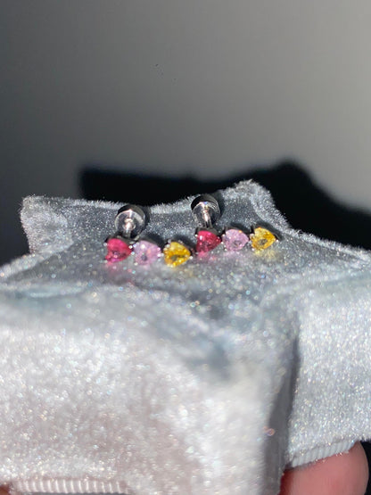 Colourful Hearts Helix Earrings