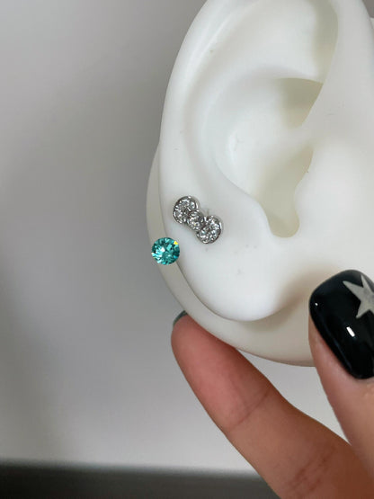 Teal Bow Earrings