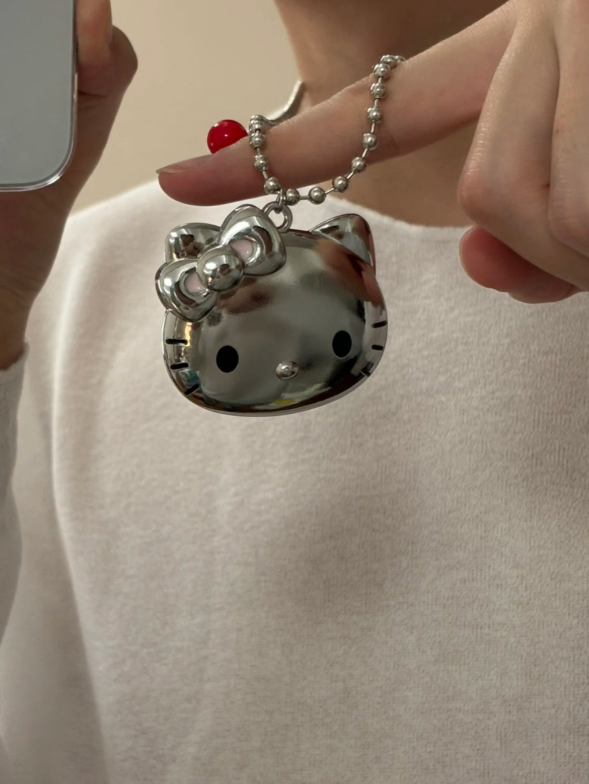 Sterling Charm Kitty Necklace