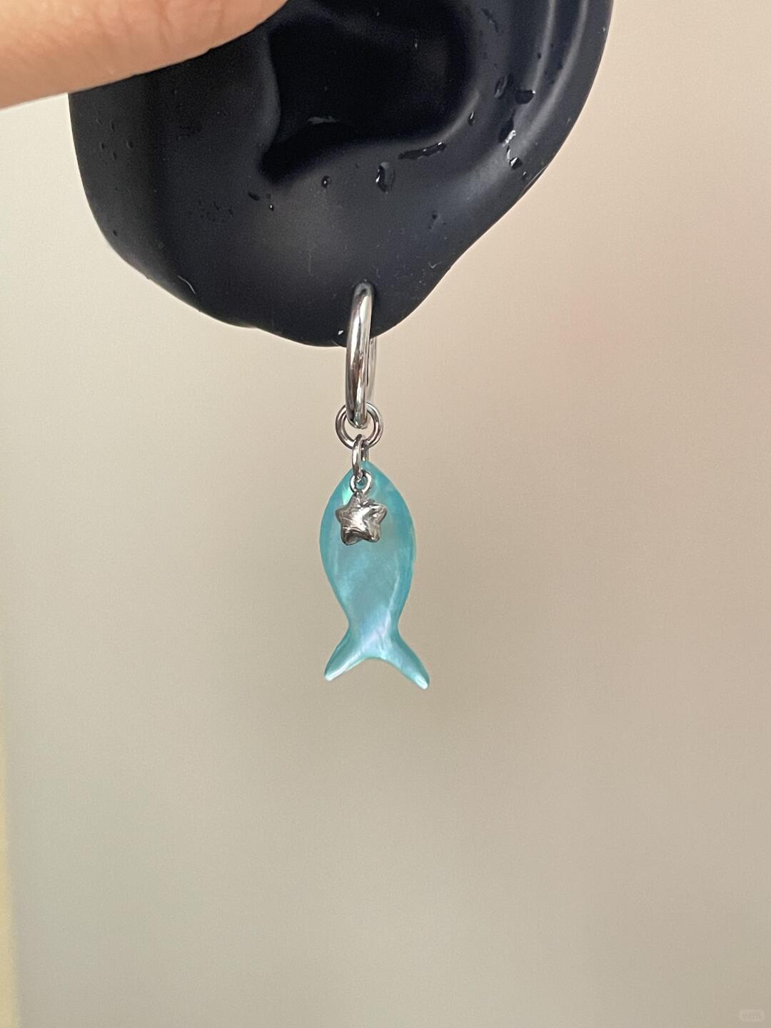 Aqua Starfish Earrings