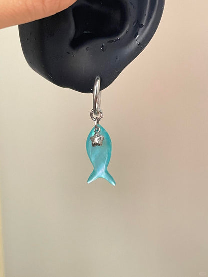 Aqua Starfish Earrings