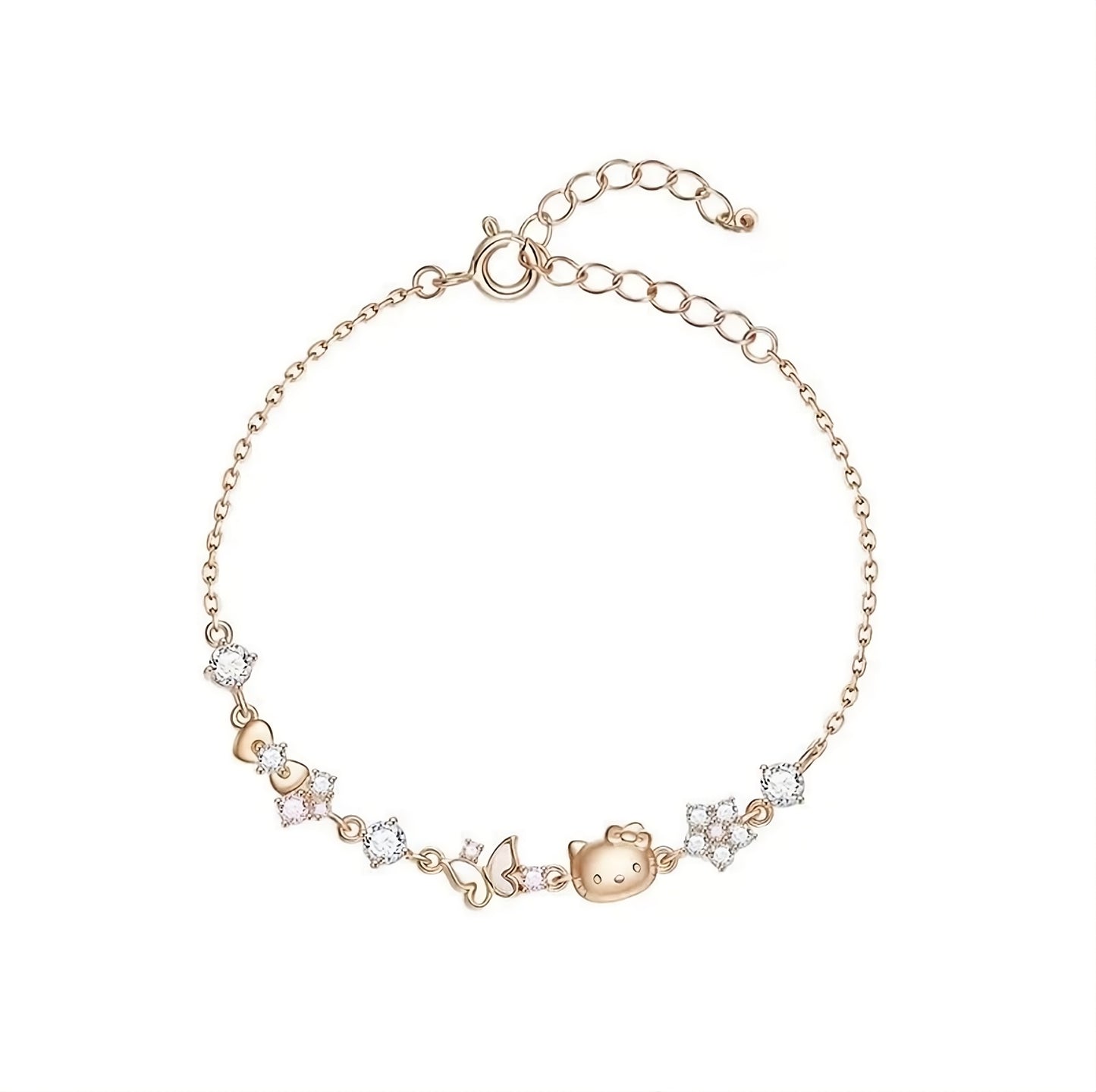 Rose Gold Kitty Butterfly Glow Bracelet