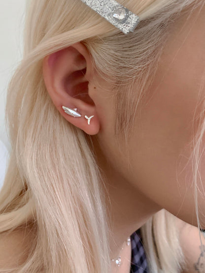 Moonlit Shark Double Lobe Earrings