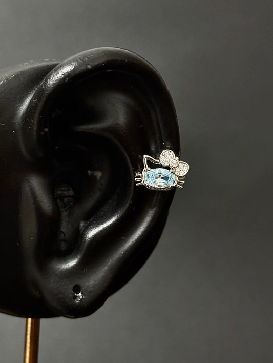 Rosa Kitty Helix Earrings ( Blue )