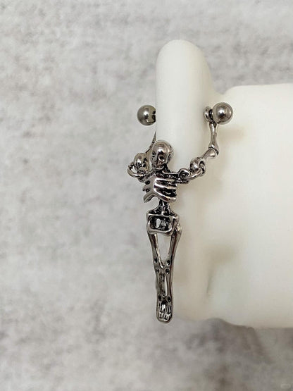 Hanging Skeleton Helix Earrings