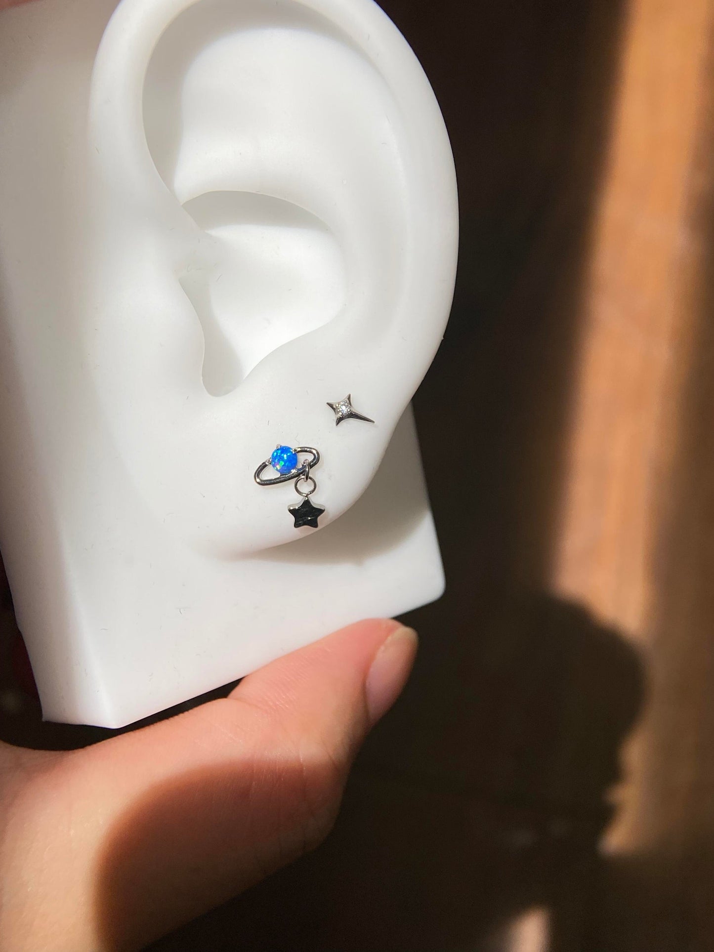 Lapis Saturn Helix Earrings