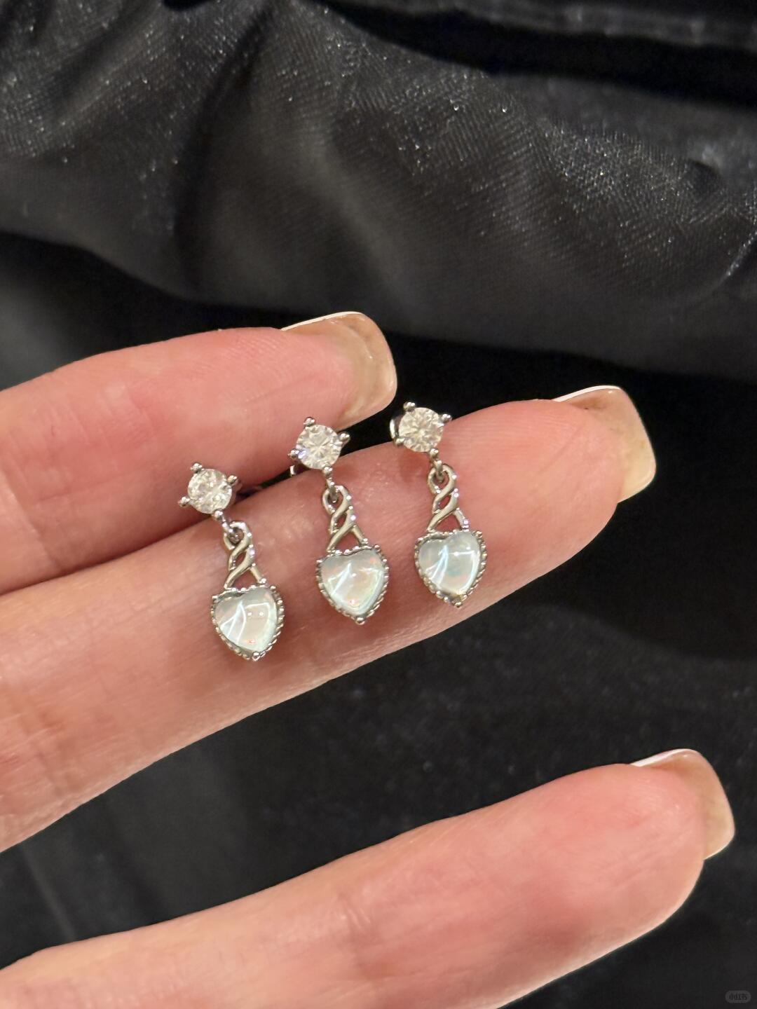 Crystal Heart Helix Earrings