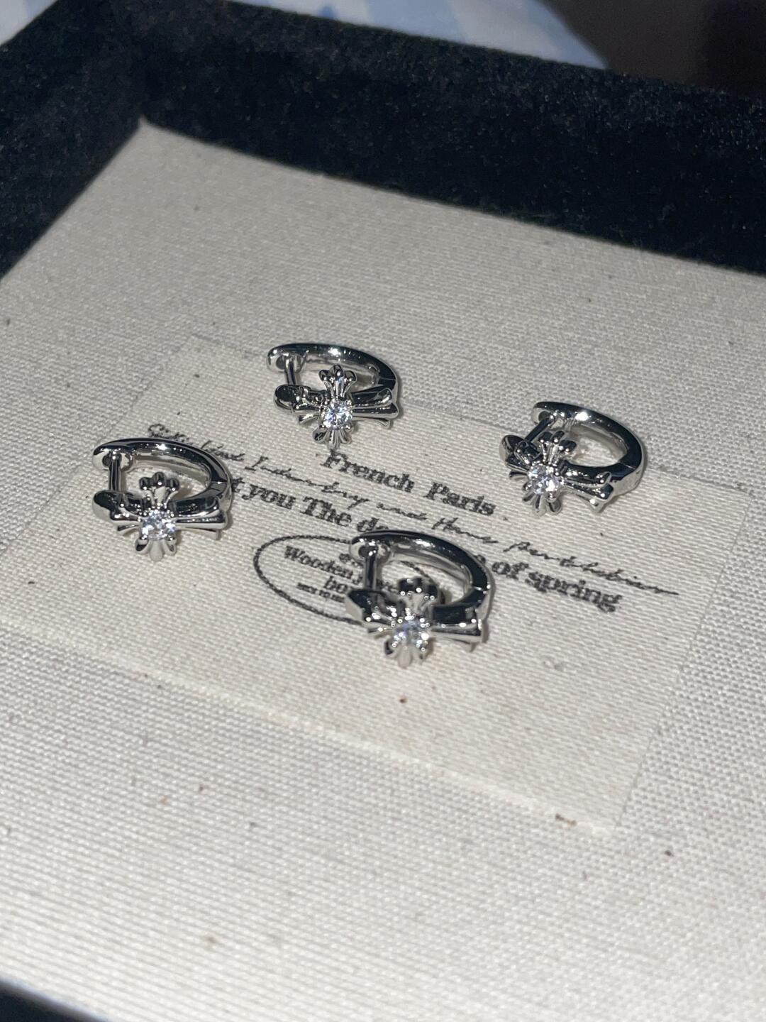 Chrome Cross Helix Earrings