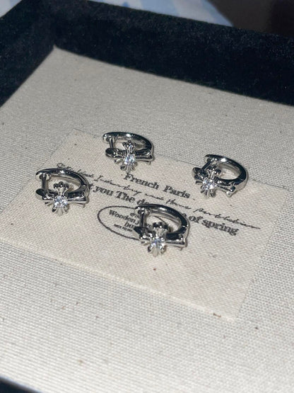 Chrome Cross Helix Earrings